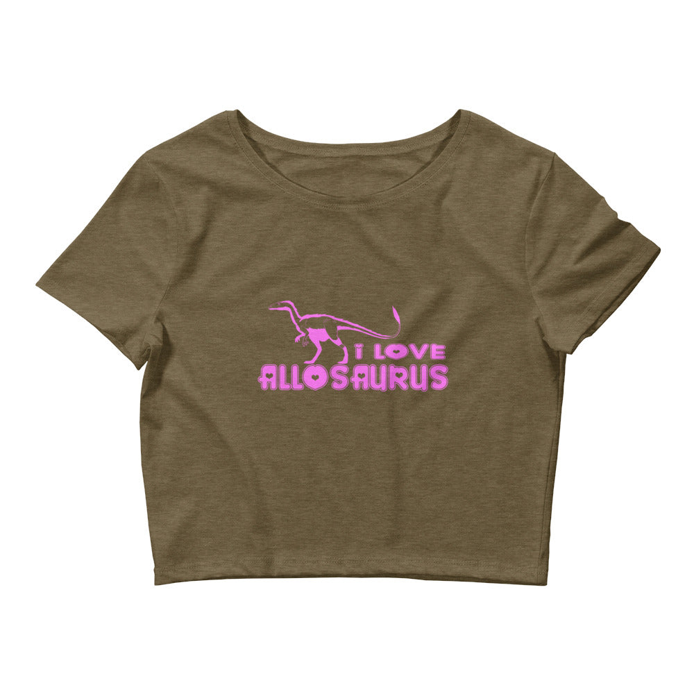 I Love Allosaurus Dinosaur Women’s Crop Tee