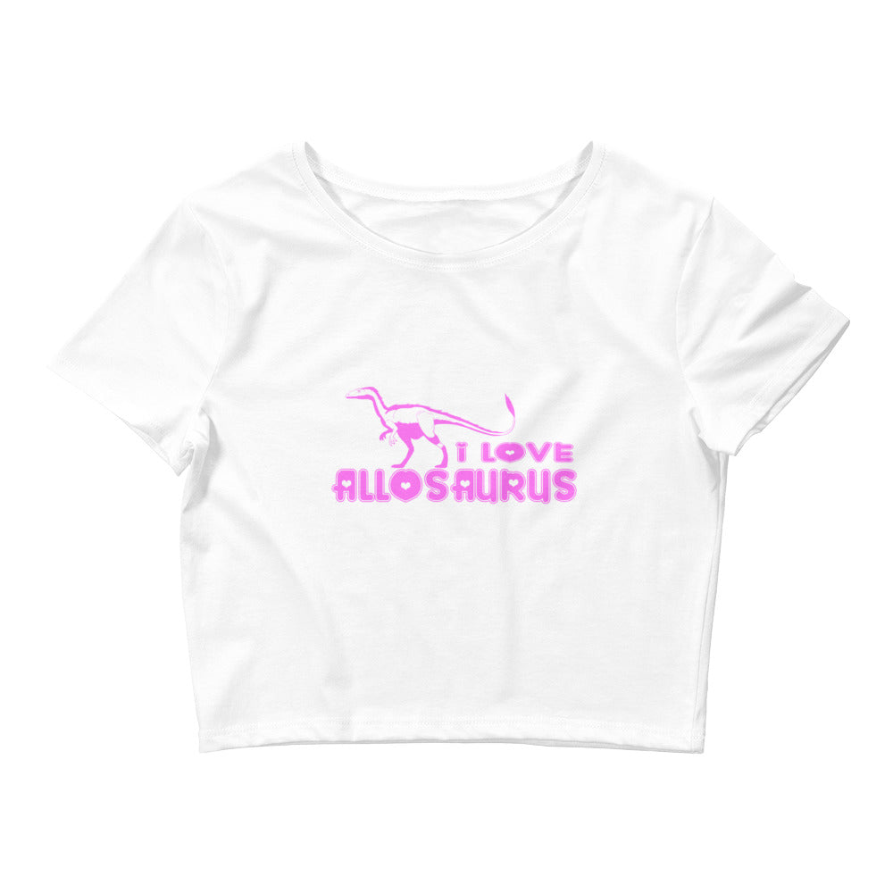 I Love Allosaurus Dinosaur Women’s Crop Tee