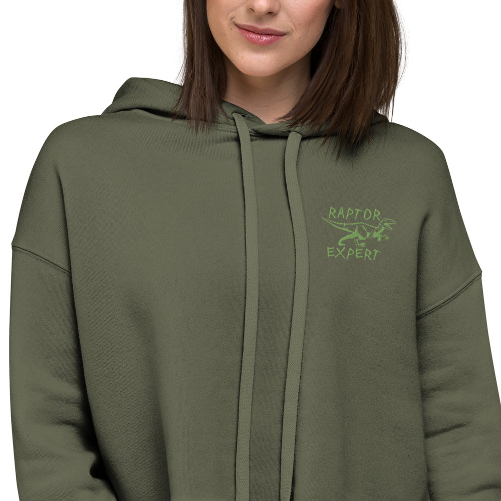 Raptor Expert Embroidered Crop Hoodie