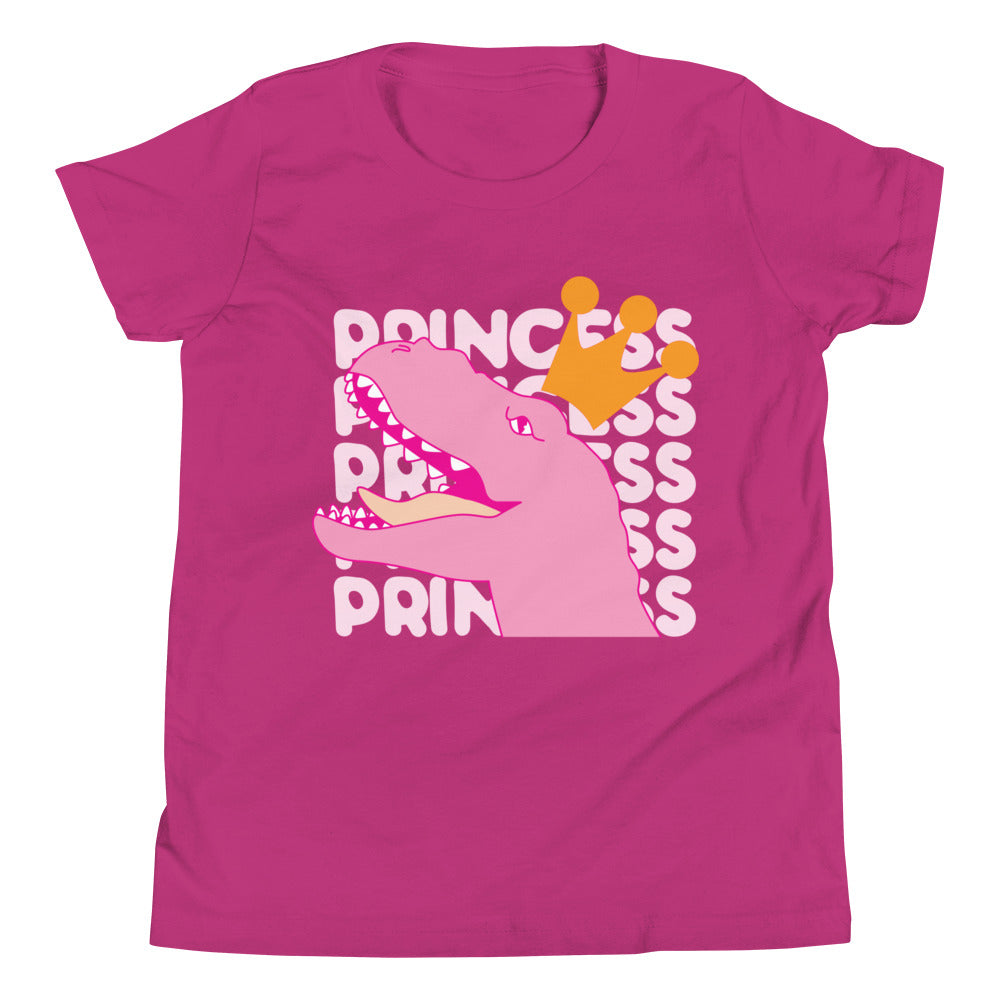 kids - Pink Princess Dinosaur  T-Shirt